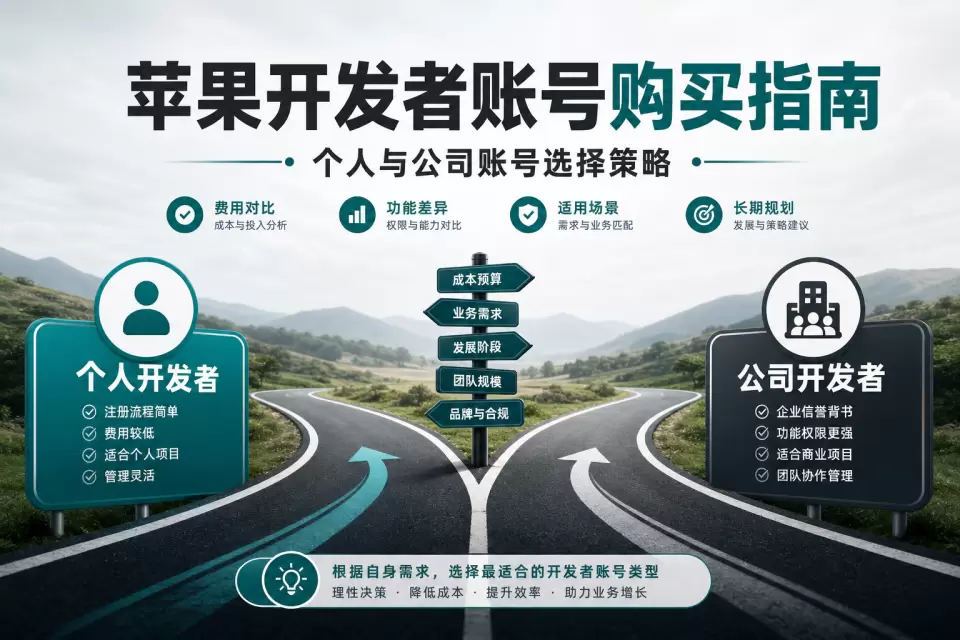 2026个人与公司苹果开发者账号选择策略｜团队上架怎么选