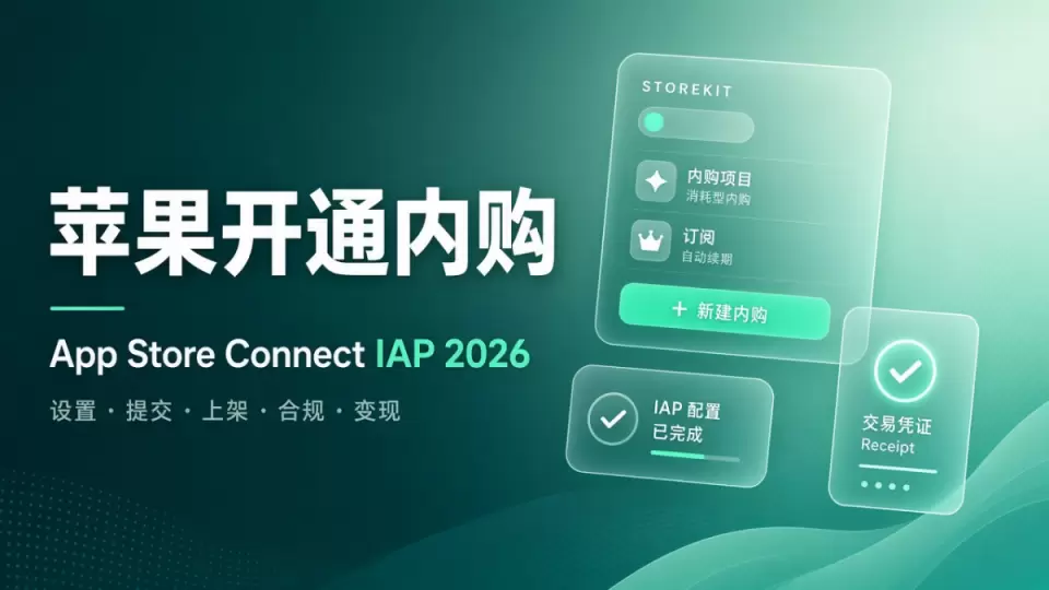 苹果开通内购如何操作？App Store Connect 内购配置完整教程（2026）